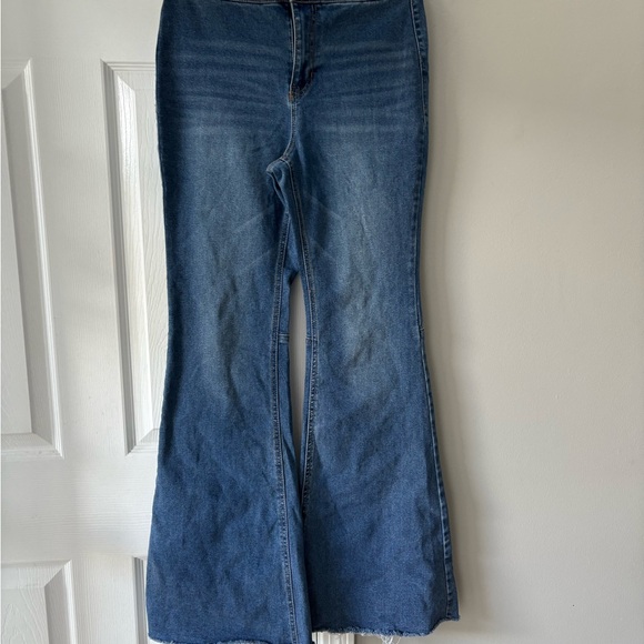 Vanilla Star Dark Blue Flare Jeans - Picture 1 of 5
